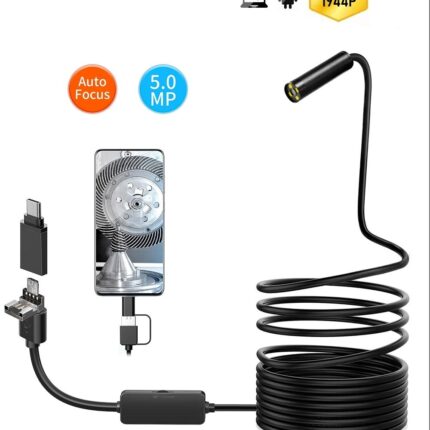 Inskam108a Wireless Endoscope Auto Focus 5mp 4led Ip67 Waterproof Wifi Borescope Android Windows 1944p Hard Cable E01 - Ендоскоп камери