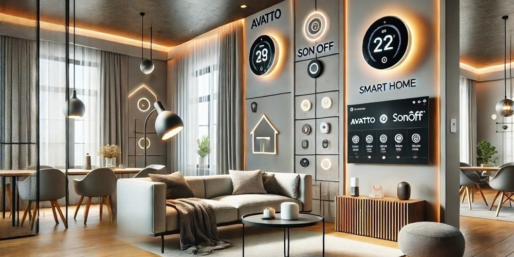 A Modern Smart Home Advanced Smart Technology With Brand Names Avatto And Sonoff 1