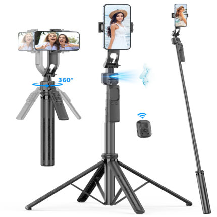 Selfiestick Bg Hsu C17 Selfiestick Qadrapod Ai Face Tracking Gimbal 00 - Триподи & Стативи