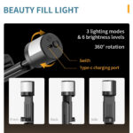 Selfiestick Bg Hsu Q12s Selfiestick Tripod Led Light 0010 - Триподи & Стативи