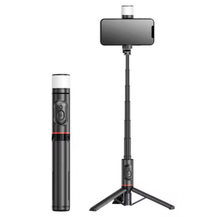 Selfiestick Bg Hsu Q12s Selfiestick Tripod Led Light 006 - Триподи & Стативи