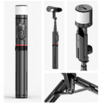 Selfiestick Bg Hsu Q12s Selfiestick Tripod Led Light 007 - Триподи & Стативи